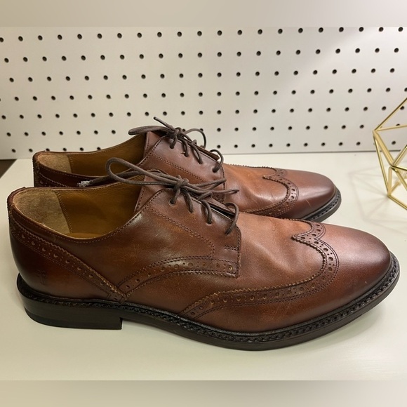 Frye Paul Bal Men\'s Size 10.5 D Shoes Brown Leather Cognac Lace Up Wingtip Derby main image 7
